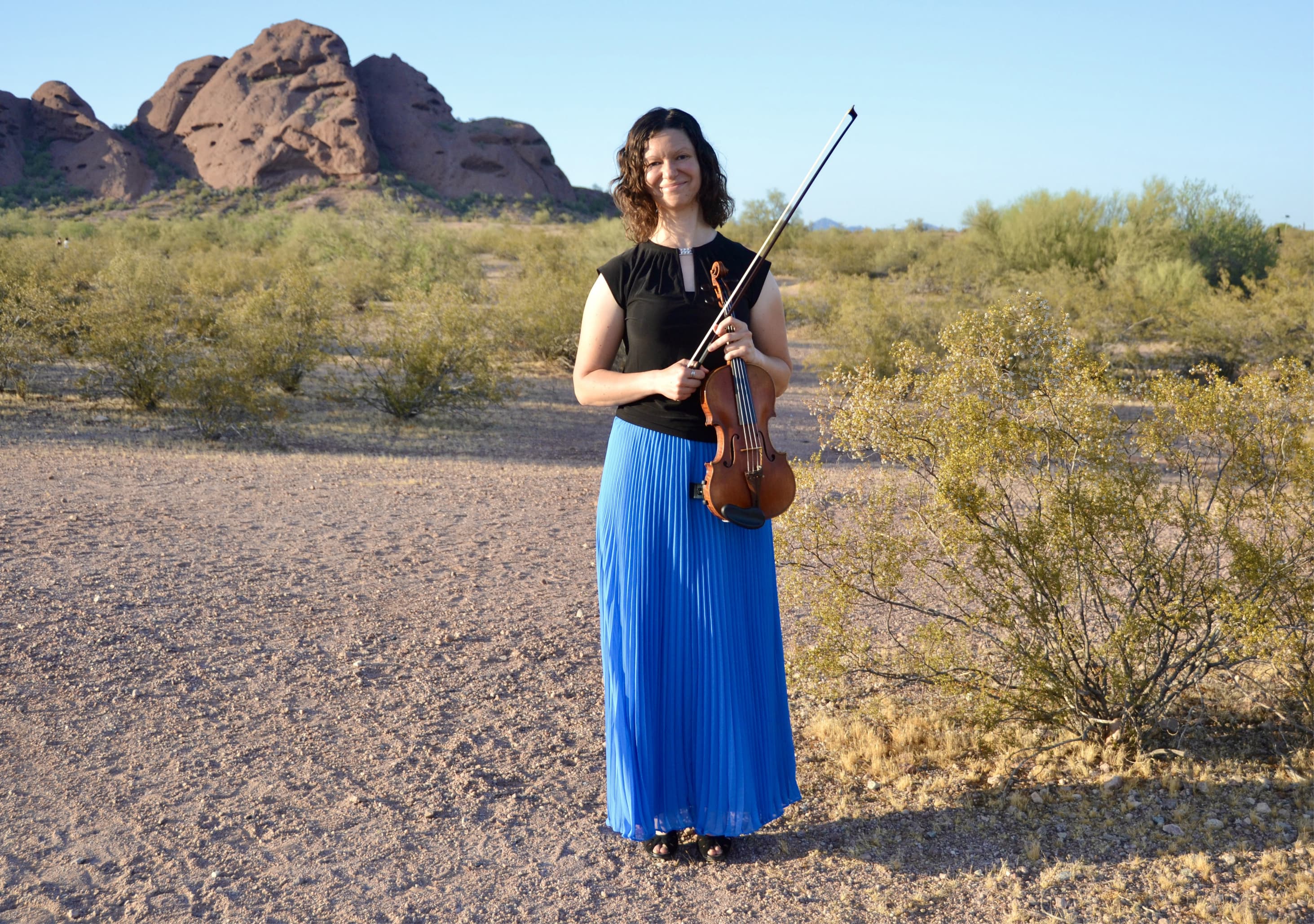 Image of Bonnie with a Violin